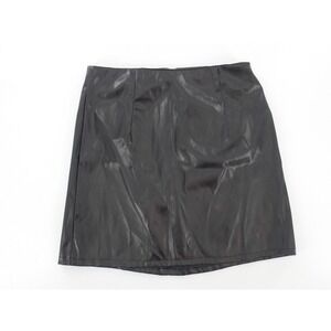 Ranlege Mini Skirt Faux Leather Slim Fit Women Size 6 Black